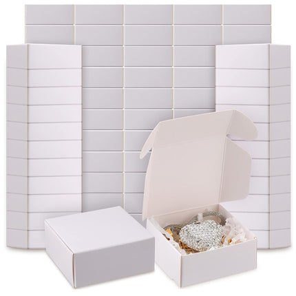 50Pcs Foldable Kraft Paper Gift Boxes Small Packaging Boxes for Jewelry Crafts