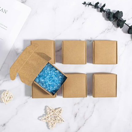 50Pcs Foldable Kraft Paper Gift Boxes Small Packaging Boxes for Jewelry Crafts