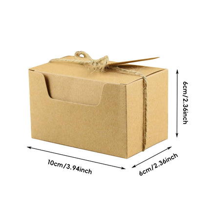 50Pcs Rectangle Retro Kraft Paper Candy Box Wedding Favor Party Gift Packaging