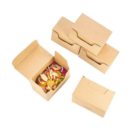 50Pcs Rectangle Retro Kraft Paper Candy Box Wedding Favor Party Gift Packaging