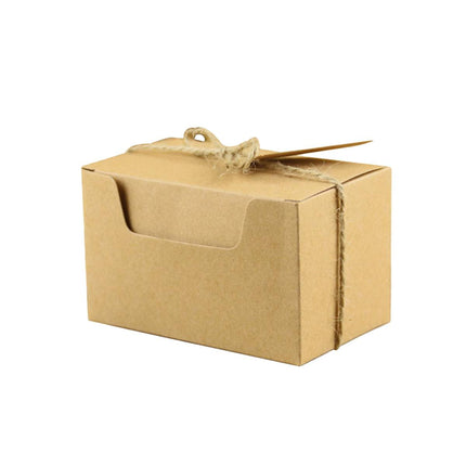 50Pcs Rectangle Retro Kraft Paper Candy Box Wedding Favor Party Gift Packaging