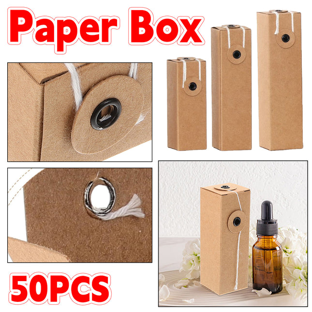 50Pcs Cosmetic Packaging Box Essential Oil Perfume Gift Empty Bottle Holder Box
