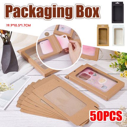 50PCS Gift Packaging Boxes Durable Clear Window for Gift Packaging Presentation
