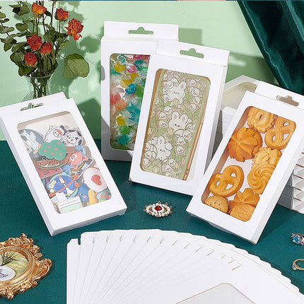 50PCS Gift Packaging Boxes Durable Clear Window for Gift Packaging Presentation