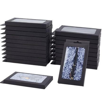 50PCS Gift Packaging Boxes Durable Clear Window for Gift Packaging Presentation