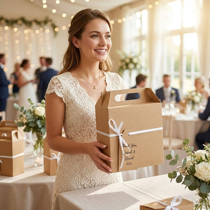 Kraft Paper Candy Gift Boxes 50 Pack with Handles
