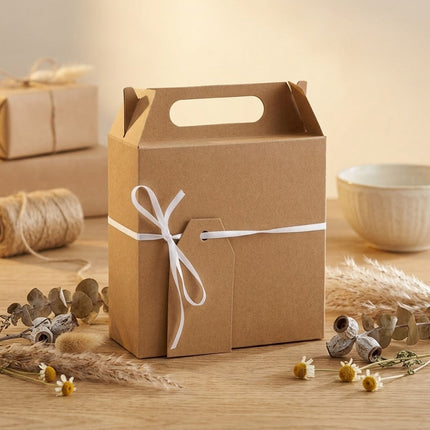 Kraft Paper Candy Gift Boxes 50 Pack with Handles