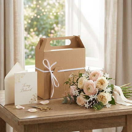 Kraft Paper Candy Gift Boxes 50 Pack with Handles