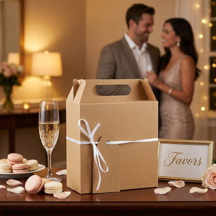 Kraft Paper Candy Gift Boxes 50 Pack with Handles