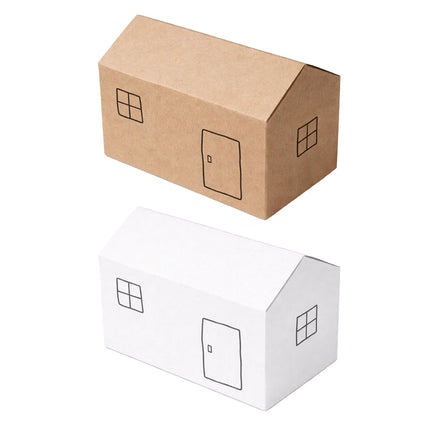 House Shaped Folding Gift Boxes 50 Pack White or Kraft