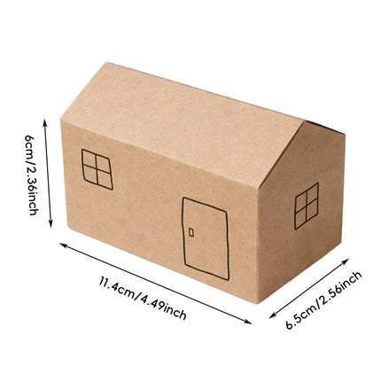 House Shaped Folding Gift Boxes 50 Pack White or Kraft