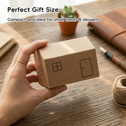 House Shaped Folding Gift Boxes 50 Pack White or Kraft