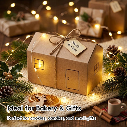 House Shaped Folding Gift Boxes 50 Pack White or Kraft