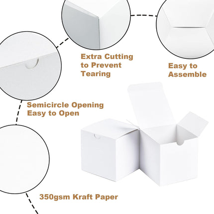 Kraft Gift Boxes 50pcs 10x10x10cm Party Favour Packaging Paper Boxes