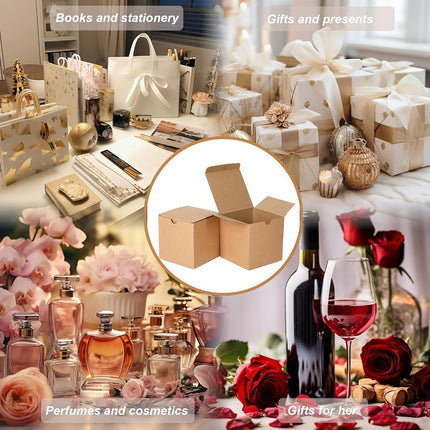 Kraft Gift Boxes 50pcs 10x10x10cm Party Favour Packaging Paper Boxes