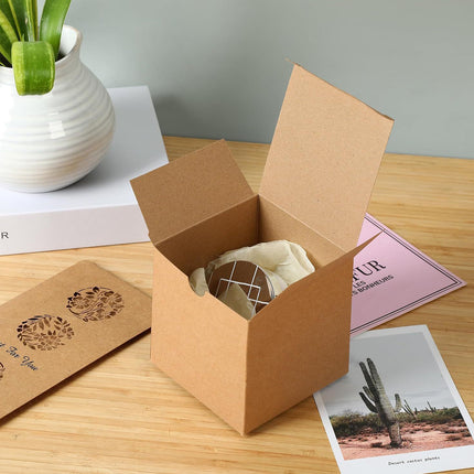 Kraft Gift Boxes 50pcs 10x10x10cm Party Favour Packaging Paper Boxes