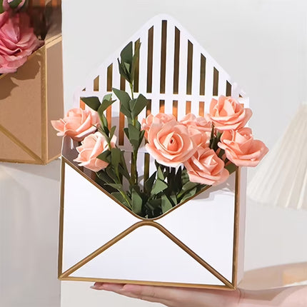Envelope Flower Box Gift Packaging Floral Display Holder Wedding Retail 8PCS