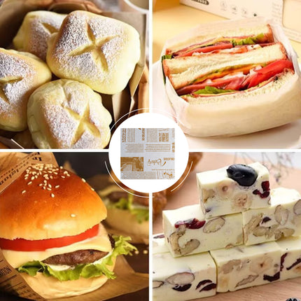 1 Pack Food-safe Pad Paper 18x18cm for Snack Baking Burger Use