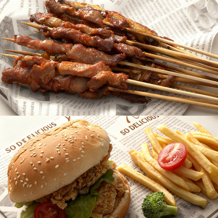 1 Pack Food-safe Pad Paper 18x18cm for Snack Baking Burger Use