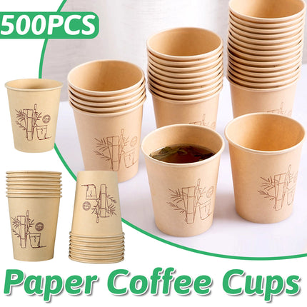 500PCS Disposable Paper Coffee Cups Food-Grade for Party Coffee Water Hot Cold