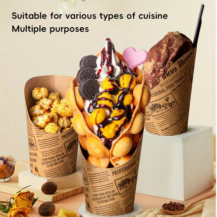 50PCS French Fry Paper Cup 14oz Slant Top Greaseproof Food-Grade Snack Chips Use