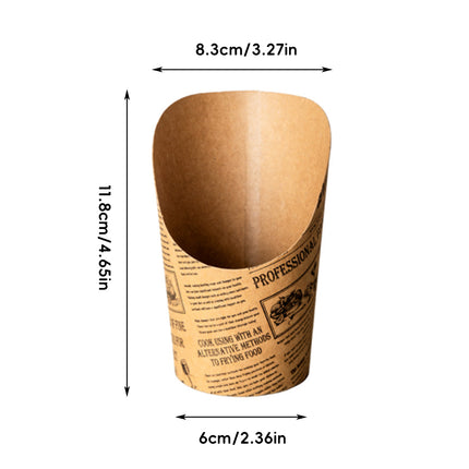 50PCS French Fry Paper Cup 14oz Slant Top Greaseproof Food-Grade Snack Chips Use