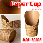50PCS French Fry Paper Cup 14oz Slant Top Greaseproof Food-Grade Snack Chips Use