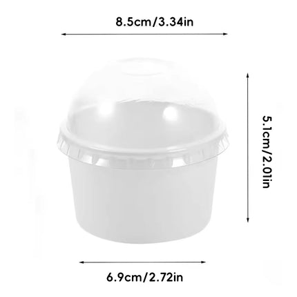50PCS Simple Baking Paper Cup With Lid Food Grade Heat Resistant Greaseproof