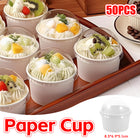 50PCS Simple Baking Paper Cup With Lid Food Grade Heat Resistant Greaseproof