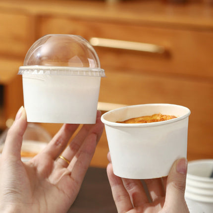 50PCS Simple Baking Paper Cup With Lid Food Grade Heat Resistant Greaseproof