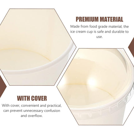 50PCS Simple Baking Paper Cup With Lid Food Grade Heat Resistant Greaseproof