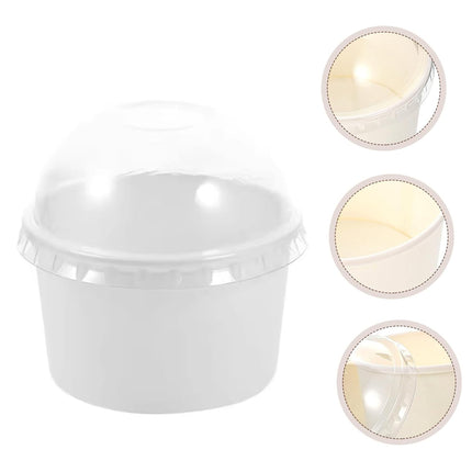 50PCS Simple Baking Paper Cup With Lid Food Grade Heat Resistant Greaseproof
