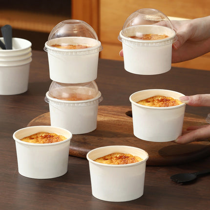 50PCS Simple Baking Paper Cup With Lid Food Grade Heat Resistant Greaseproof