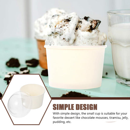 50PCS Simple Baking Paper Cup With Lid Food Grade Heat Resistant Greaseproof