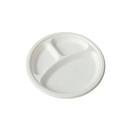 50PCS 9/10inch Pulp Plates Oil-Proof Water-Proof for Party Catering