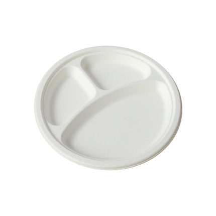 50PCS 9/10inch Pulp Plates Oil-Proof Water-Proof for Party Catering