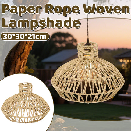 Natural Paper Rope Woven Lampshade 30x21cm Rattan Style Pendant Light Shade