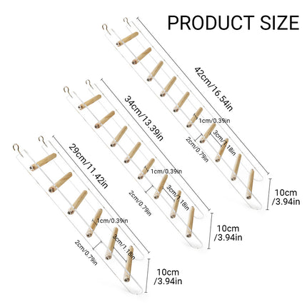 Acrylic Bird Cage Climbing Ladder Parrot Toy Training Exercise Perch Play Stand