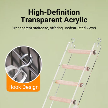 Acrylic Bird Cage Climbing Ladder Parrot Toy Training Exercise Perch Play Stand