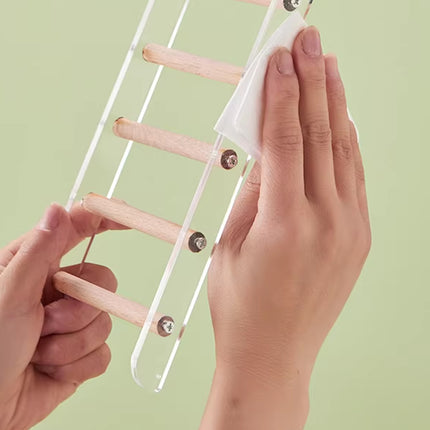 Acrylic Bird Cage Climbing Ladder Parrot Toy Training Exercise Perch Play Stand