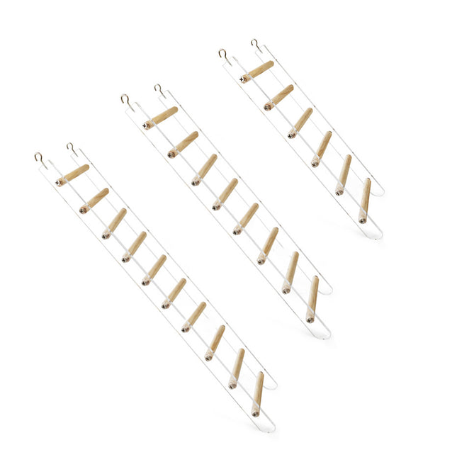 Acrylic Bird Cage Climbing Ladder Parrot Toy Training Exercise Perch Play Stand