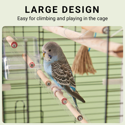 Acrylic Bird Cage Climbing Ladder Parrot Toy Training Exercise Perch Play Stand