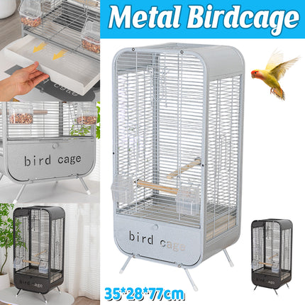 Metal Parrot Bird Cage Durable Spacious with Feeder for Parrots Birds Viewing