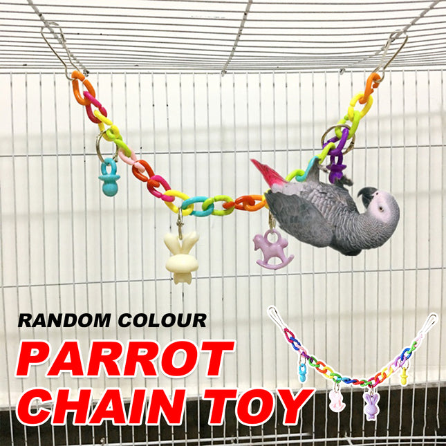 Parrot Acrylic Chain Bridge Swing Bite Toy Climbing Ladder Bird Cage 35cm