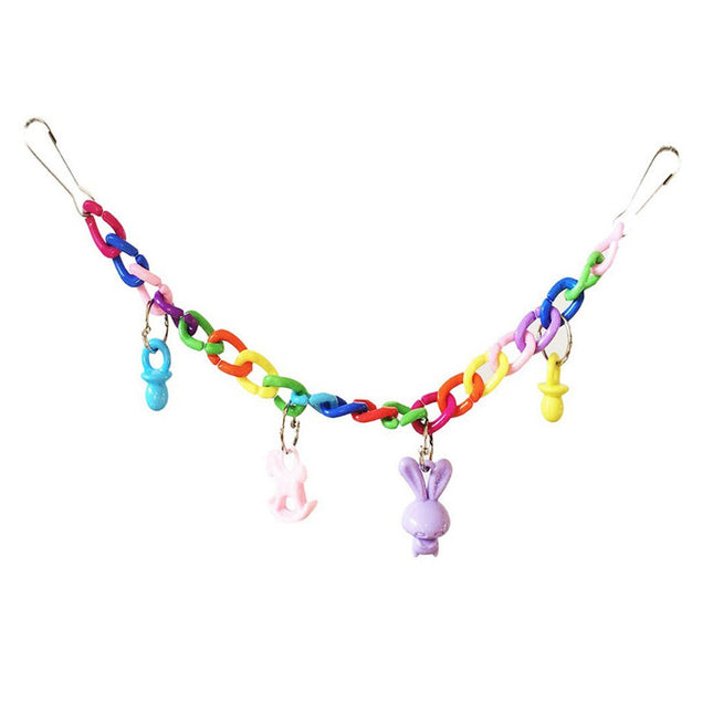 Parrot Acrylic Chain Bridge Swing Bite Toy Climbing Ladder Bird Cage 35cm