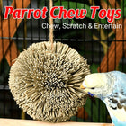 Natural Grass Ball Parrot Chew Toy Hanging Bird Cage Foraging Budgie