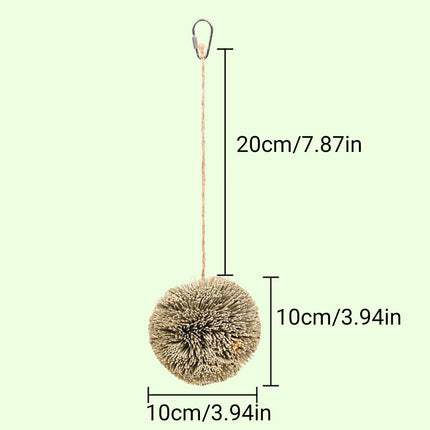 Natural Grass Ball Parrot Chew Toy Hanging Bird Cage Foraging Budgie