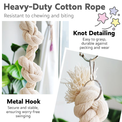 Parrot Chewing Climbing Rope Toy for Birds Cage Interactive Perch Play Equipment