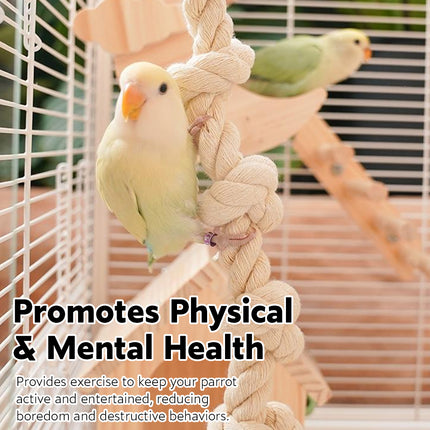 Parrot Chewing Climbing Rope Toy for Birds Cage Interactive Perch Play Equipment