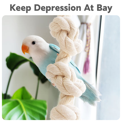 Parrot Chewing Climbing Rope Toy for Birds Cage Interactive Perch Play Equipment